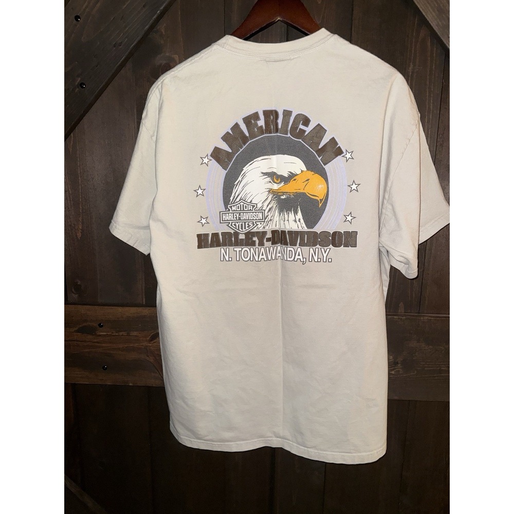 VTG Harley Davidson‎ Men's Sz XL T-shirt Graphic Tee N Tonawanda NY Eagle